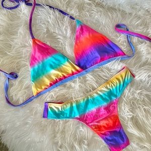 AGUA BENDITA BEACH BUNNY MARE BLU MONTECE LYCRA BRAZILIAN BIKINI SEAMLESS ZARA